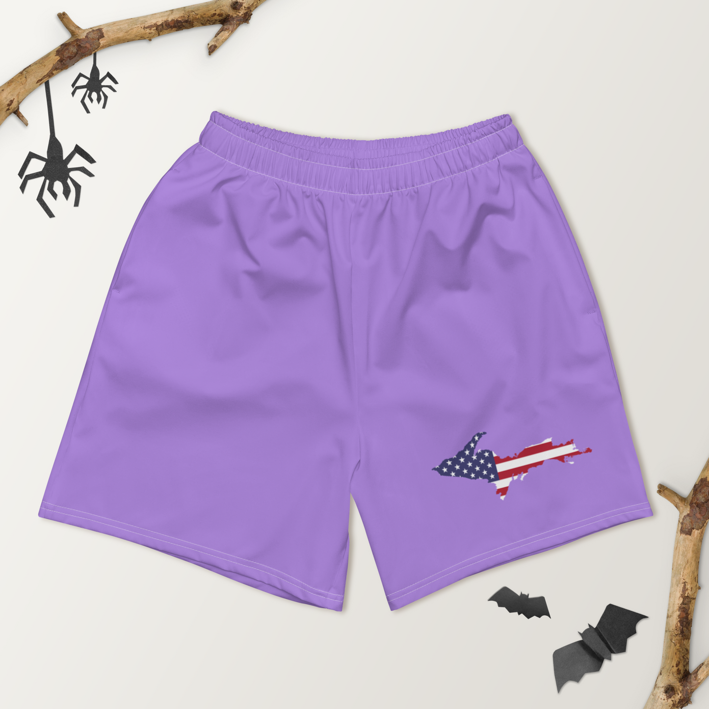 Michigan Upper Peninsula Athletic Shorts (w/ UP USA Flag) | Men's - Lavender