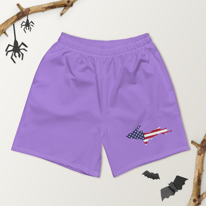 Michigan Upper Peninsula Athletic Shorts (w/ UP USA Flag) | Men's - Lavender