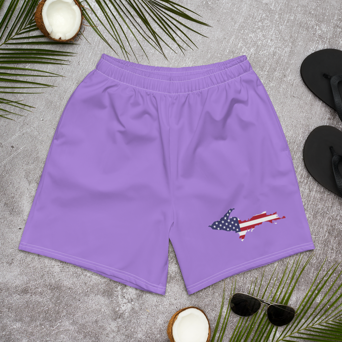 Michigan Upper Peninsula Athletic Shorts (w/ UP USA Flag) | Men's - Lavender