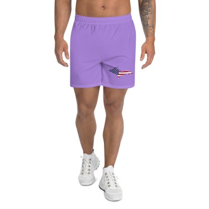 Michigan Upper Peninsula Athletic Shorts (w/ UP USA Flag) | Men's - Lavender