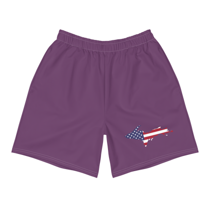 Michigan Upper Peninsula Athletic Shorts (w/ UP USA Flag) | Men's - Plum