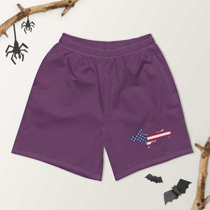 Michigan Upper Peninsula Athletic Shorts (w/ UP USA Flag) | Men's - Plum