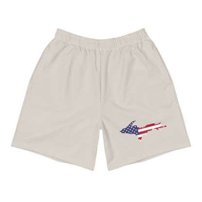 Michigan Upper Peninsula Athletic Shorts (w/ UP USA Flag) | Men's - Canvas Color