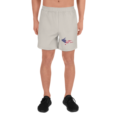 Michigan Upper Peninsula Athletic Shorts (w/ UP USA Flag) | Men's - Canvas Color