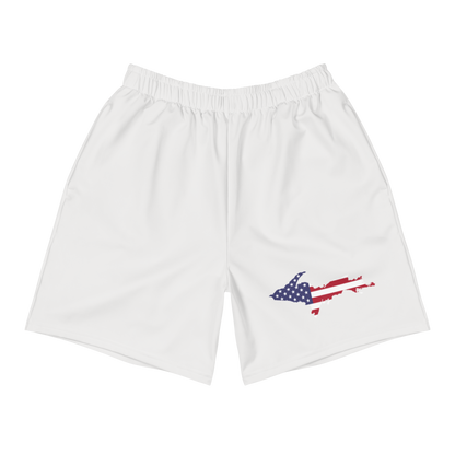 Michigan Upper Peninsula Athletic Shorts (w/ UP USA Flag) | Men's - Ivory White