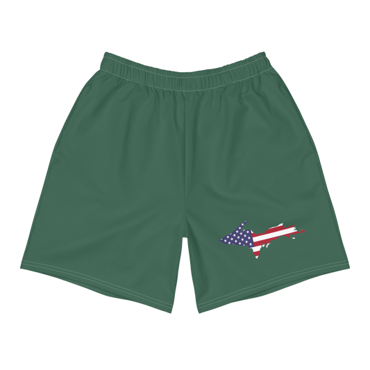 Michigan Upper Peninsula Athletic Shorts (w/ UP USA Flag) | Men's - Birch Bark White