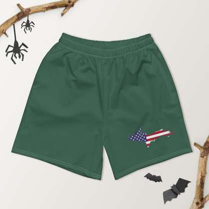 Michigan Upper Peninsula Athletic Shorts (w/ UP USA Flag) | Men's - Birch Bark White