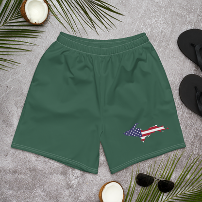 Michigan Upper Peninsula Athletic Shorts (w/ UP USA Flag) | Men's - Birch Bark White