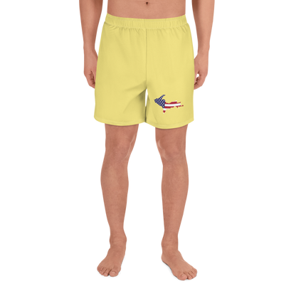 Michigan Upper Peninsula Athletic Shorts (w/ UP USA Flag) | Men's - Cherry Yellow