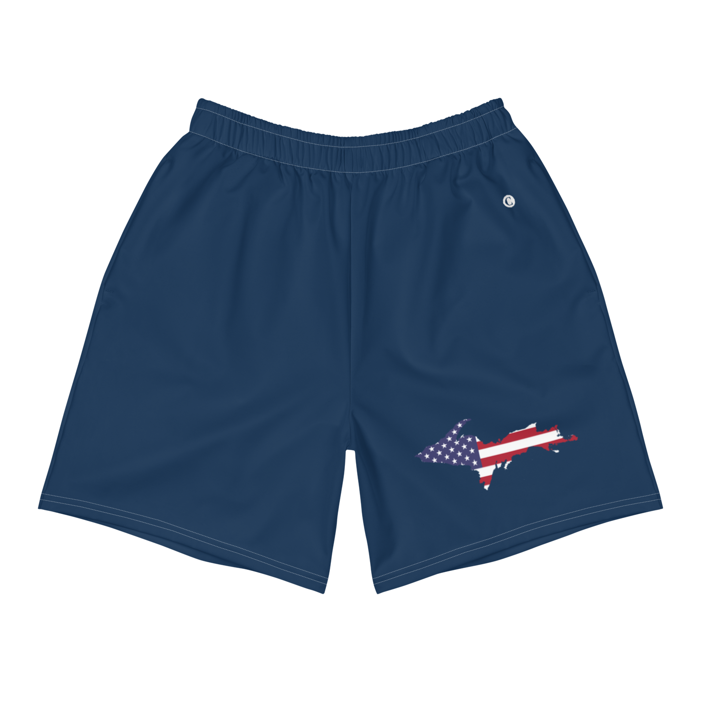 Michigan Upper Peninsula Athletic Shorts (w/ UP USA Flag) | Men's - Navy