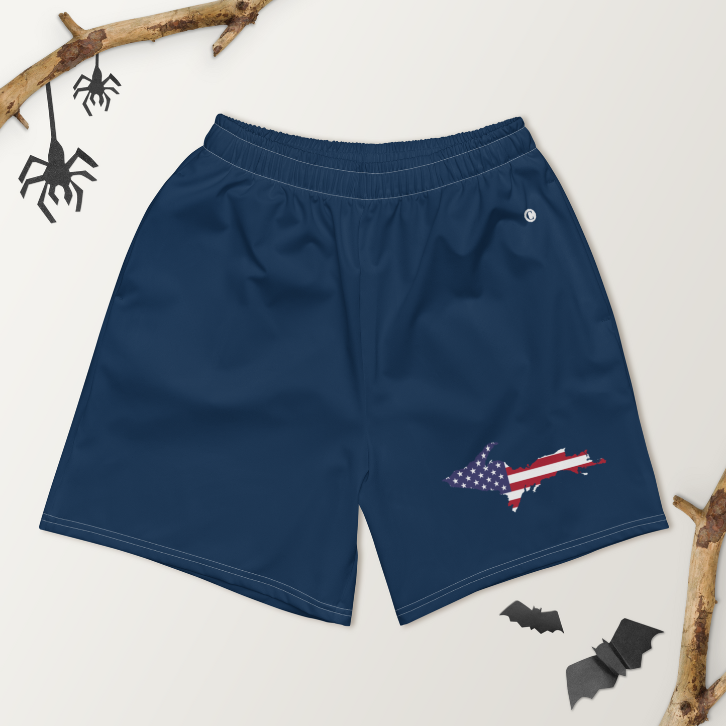 Michigan Upper Peninsula Athletic Shorts (w/ UP USA Flag) | Men's - Navy