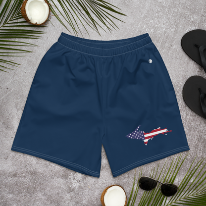 Michigan Upper Peninsula Athletic Shorts (w/ UP USA Flag) | Men's - Navy