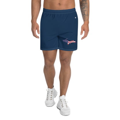 Michigan Upper Peninsula Athletic Shorts (w/ UP USA Flag) | Men's - Navy