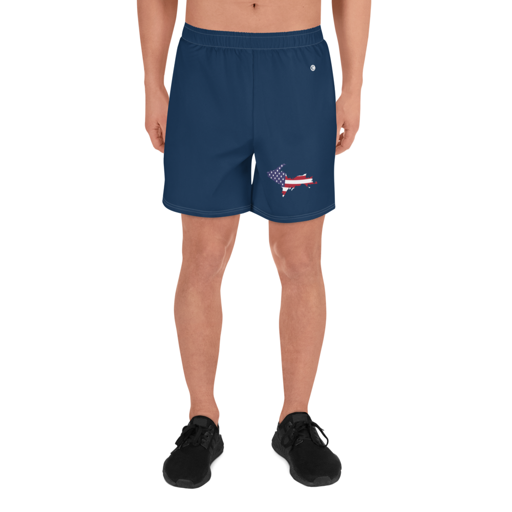 Michigan Upper Peninsula Athletic Shorts (w/ UP USA Flag) | Men's - Navy