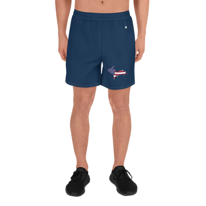 Michigan Upper Peninsula Athletic Shorts (w/ UP USA Flag) | Men's - Navy