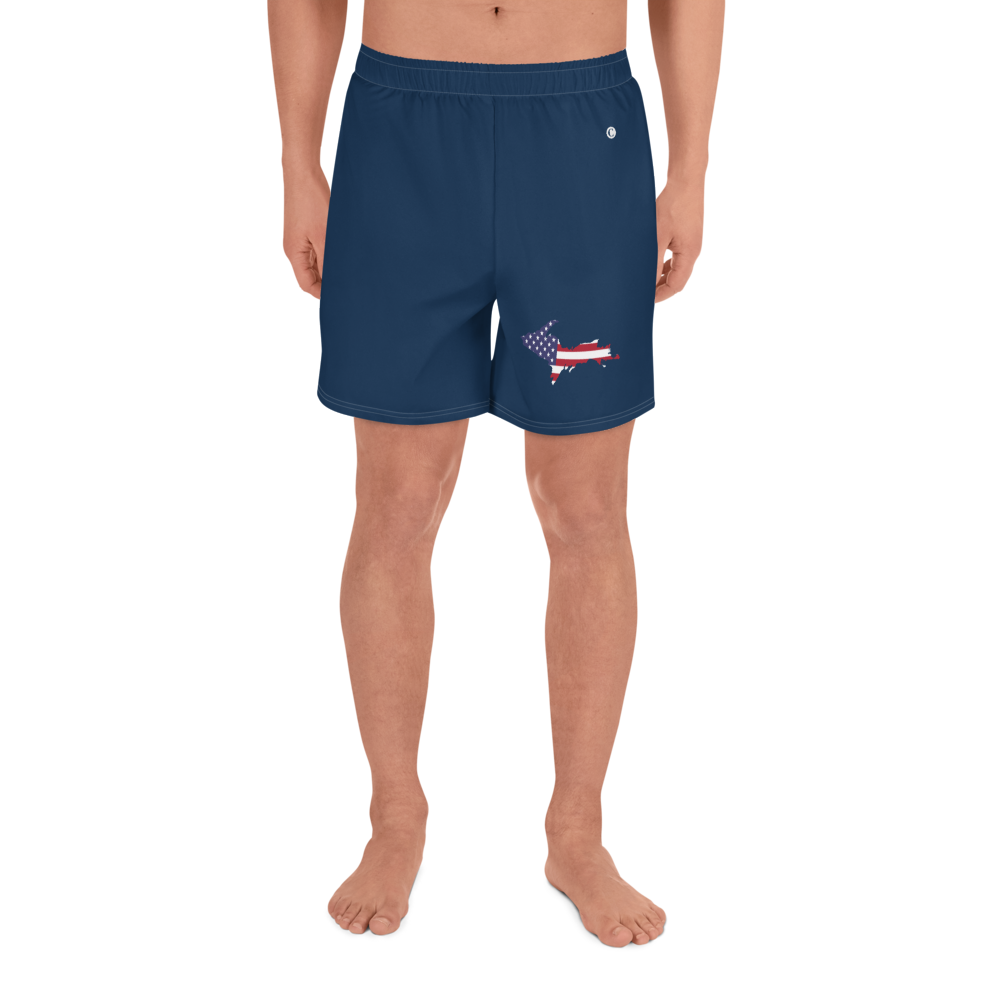 Michigan Upper Peninsula Athletic Shorts (w/ UP USA Flag) | Men's - Navy