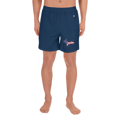 Michigan Upper Peninsula Athletic Shorts (w/ UP USA Flag) | Men's - Navy