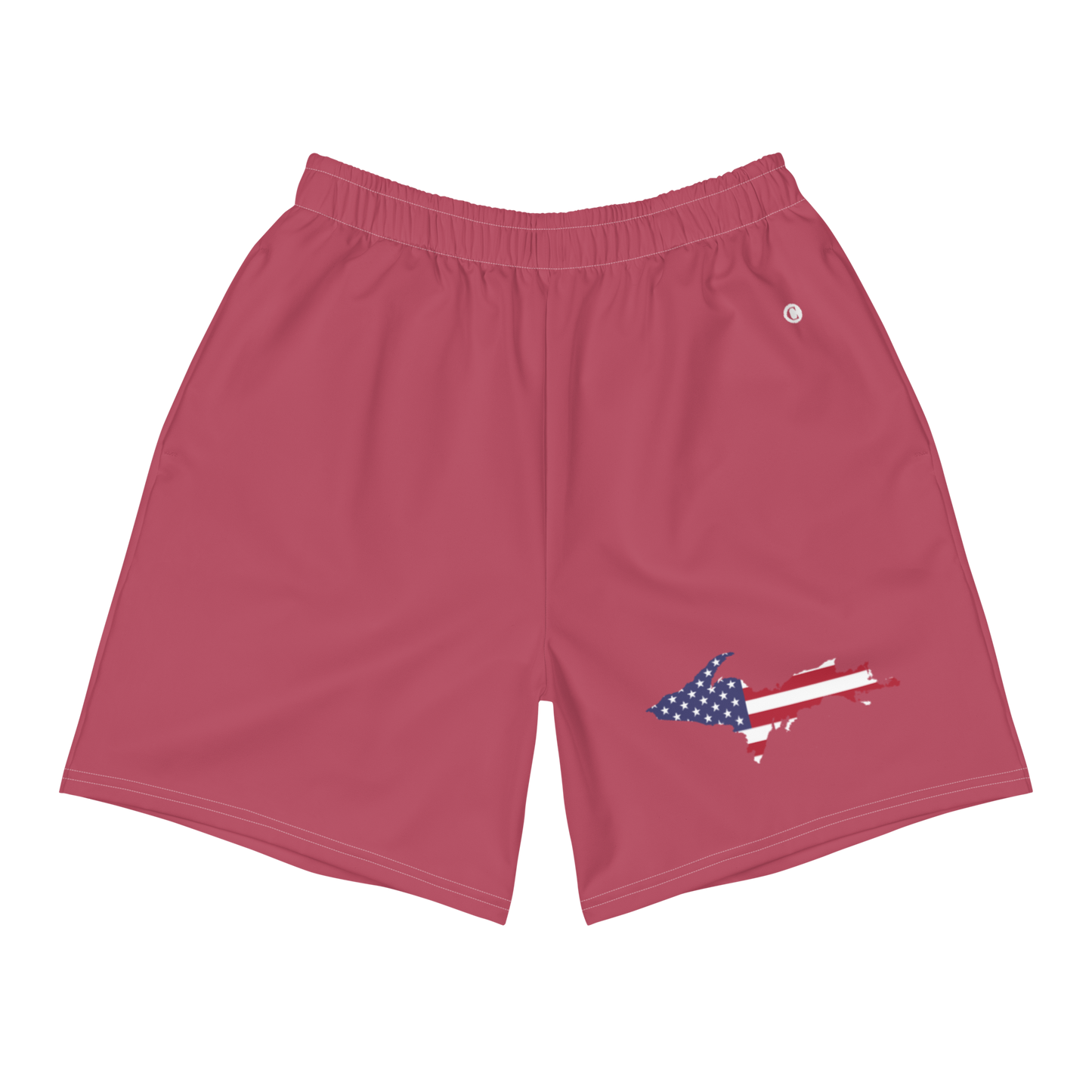 Michigan Upper Peninsula Athletic Shorts (w/ UP USA Flag) | Men's - Popstar Pink