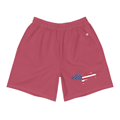 Michigan Upper Peninsula Athletic Shorts (w/ UP USA Flag) | Men's - Popstar Pink