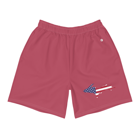 Michigan Upper Peninsula Athletic Shorts (w/ UP USA Flag) | Men's - Popstar Pink