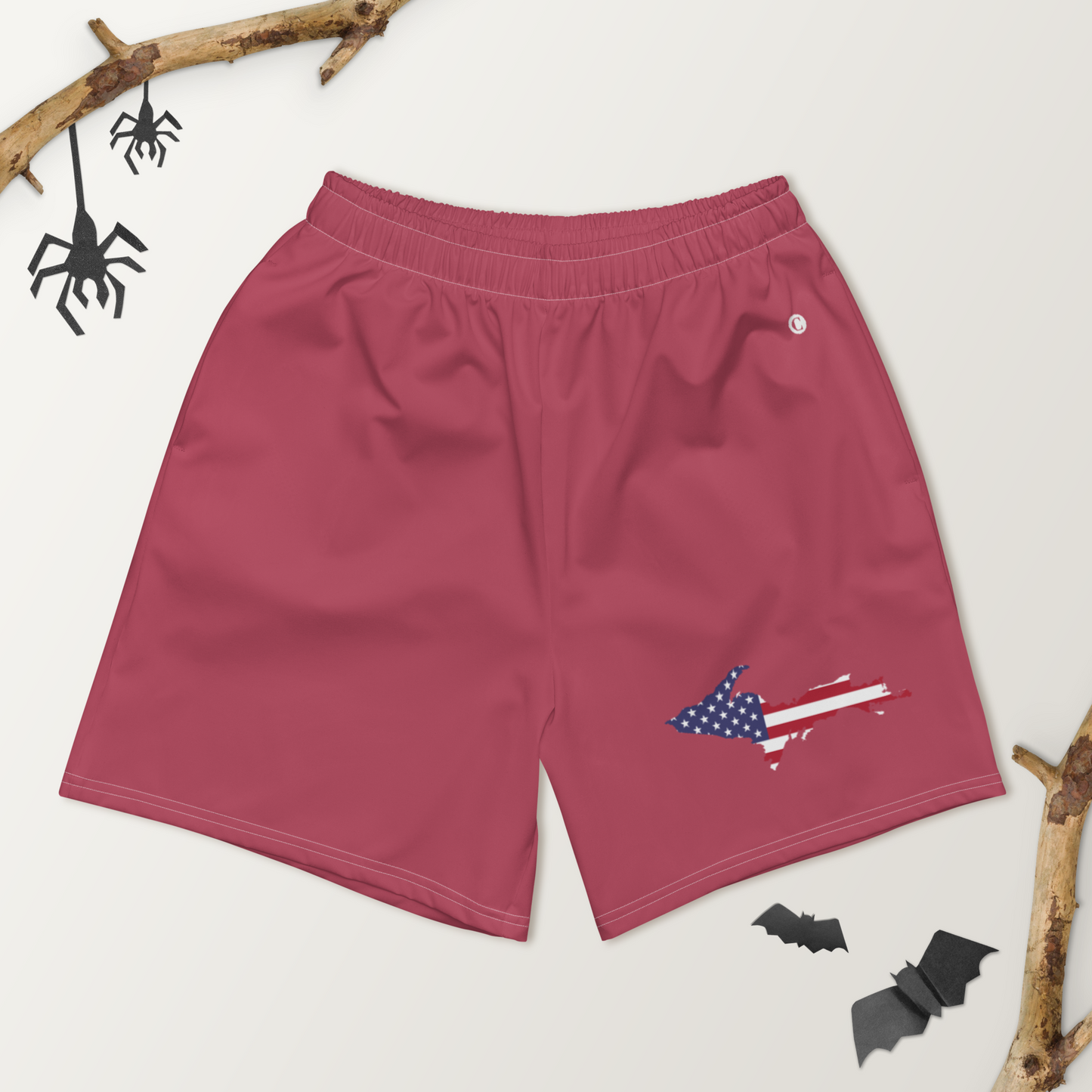 Michigan Upper Peninsula Athletic Shorts (w/ UP USA Flag) | Men's - Popstar Pink