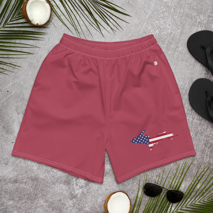 Michigan Upper Peninsula Athletic Shorts (w/ UP USA Flag) | Men's - Popstar Pink