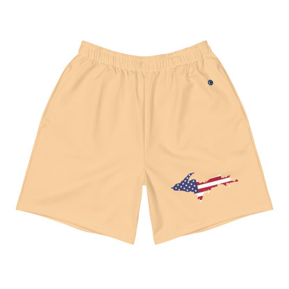 Michigan Upper Peninsula Athletic Shorts (w/ UP USA Flag) | Men's - Pale Apricot