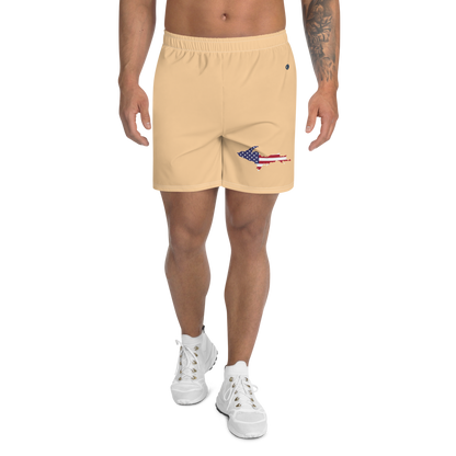 Michigan Upper Peninsula Athletic Shorts (w/ UP USA Flag) | Men's - Pale Apricot