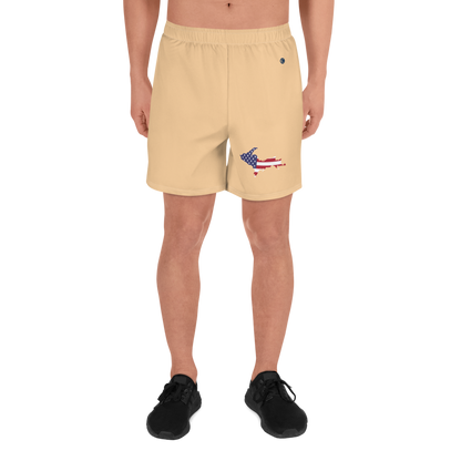 Michigan Upper Peninsula Athletic Shorts (w/ UP USA Flag) | Men's - Pale Apricot