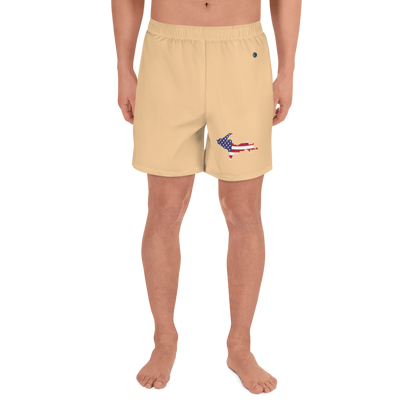 Michigan Upper Peninsula Athletic Shorts (w/ UP USA Flag) | Men's - Pale Apricot