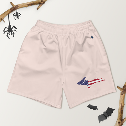 Michigan Upper Peninsula Athletic Shorts (w/ UP USA Flag) | Men's - Champagne Pink