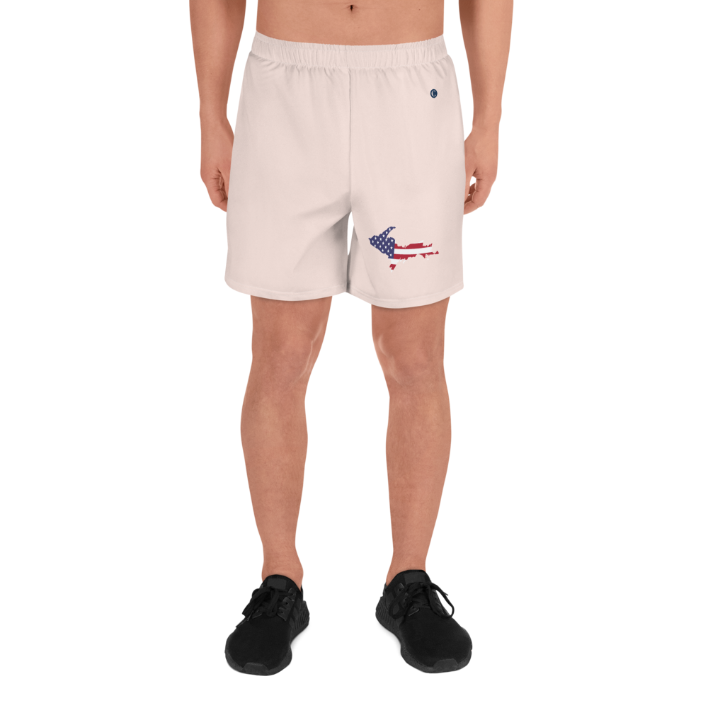 Michigan Upper Peninsula Athletic Shorts (w/ UP USA Flag) | Men's - Champagne Pink