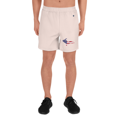 Michigan Upper Peninsula Athletic Shorts (w/ UP USA Flag) | Men's - Champagne Pink