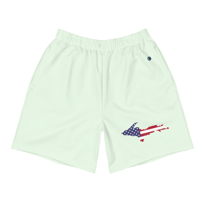 Michigan Upper Peninsula Athletic Shorts (w/ UP USA Flag) | Men's - Dew Green