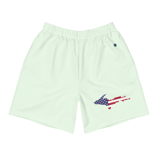 Michigan Upper Peninsula Athletic Shorts (w/ UP USA Flag) | Men's - Dew Green