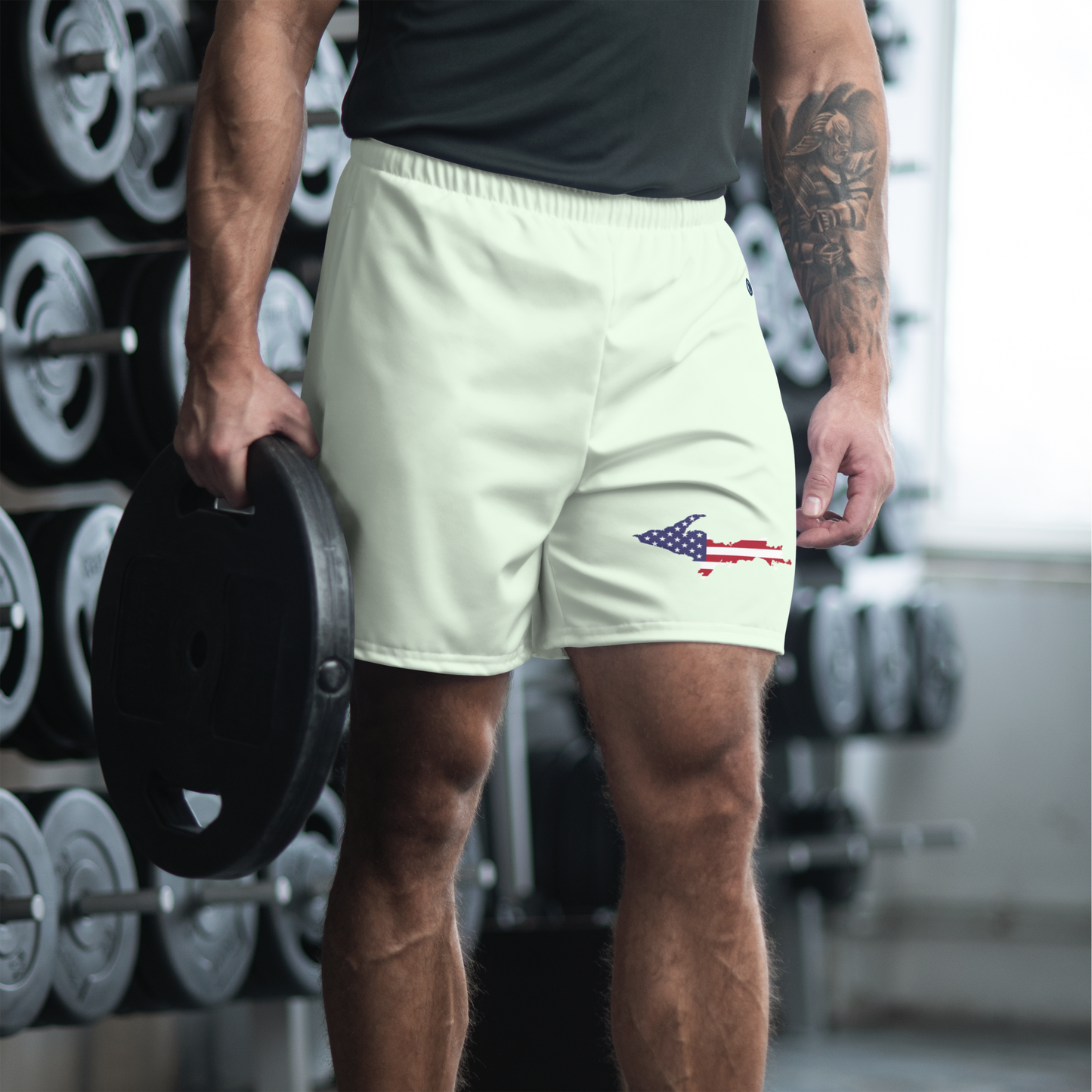 Michigan Upper Peninsula Athletic Shorts (w/ UP USA Flag) | Men's - Dew Green