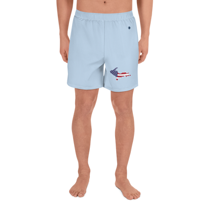 Michigan Upper Peninsula Athletic Shorts (w/ UP USA Flag) | Men's - Light Blue