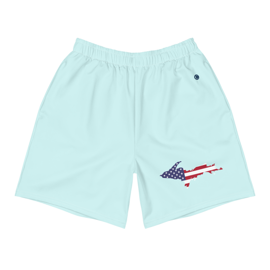 Michigan Upper Peninsula Athletic Shorts (w/ UP USA Flag) | Men's - Cyan