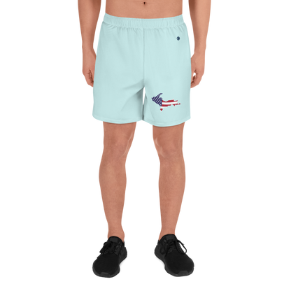 Michigan Upper Peninsula Athletic Shorts (w/ UP USA Flag) | Men's - Cyan