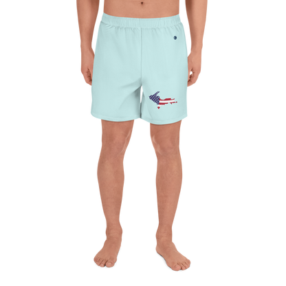 Michigan Upper Peninsula Athletic Shorts (w/ UP USA Flag) | Men's - Cyan