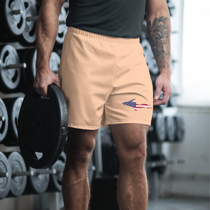 Michigan Upper Peninsula Athletic Shorts (w/ UP USA Flag) | Men's - Peach