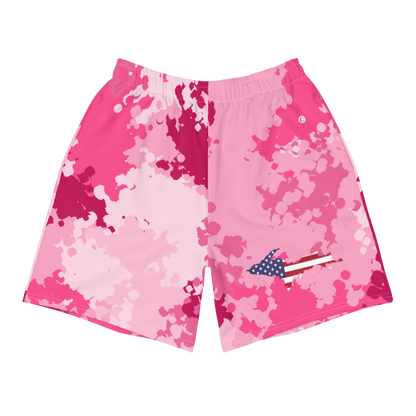 Michigan Upper Peninsula Athletic Shorts (w/ UP USA Flag) | Men's - Pink Camo