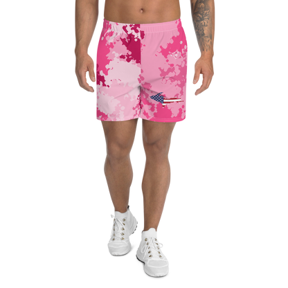 Michigan Upper Peninsula Athletic Shorts (w/ UP USA Flag) | Men's - Pink Camo