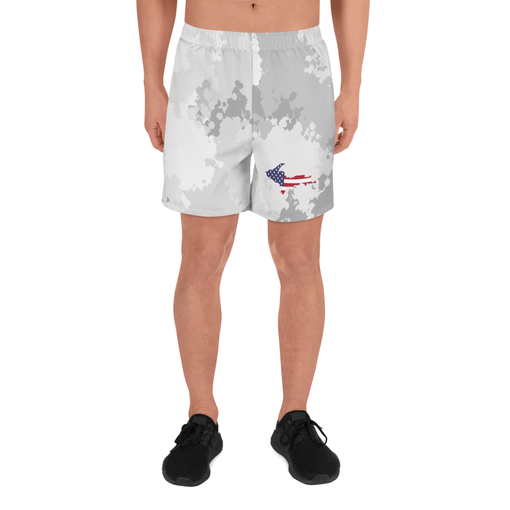 Michigan Upper Peninsula Athletic Shorts (w/ UP USA Flag) | Men's - Snow Camo