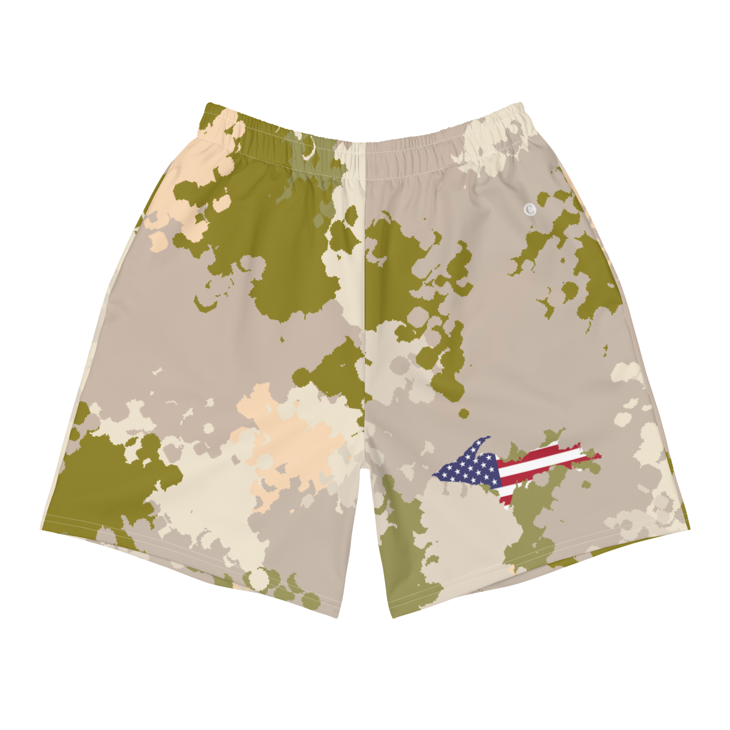 Michigan Upper Peninsula Athletic Shorts (w/ UP USA Flag) | Men's - Rosy Mound Camo