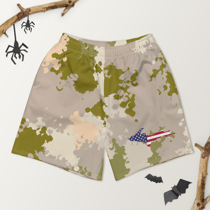 Michigan Upper Peninsula Athletic Shorts (w/ UP USA Flag) | Men's - Rosy Mound Camo