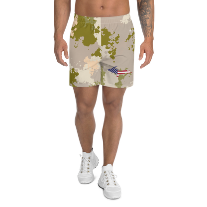 Michigan Upper Peninsula Athletic Shorts (w/ UP USA Flag) | Men's - Rosy Mound Camo