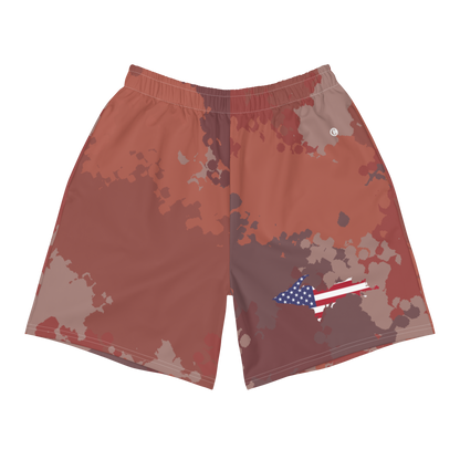 Michigan Upper Peninsula Athletic Shorts (w/ UP USA Flag) | Men's - Ore Dock Red