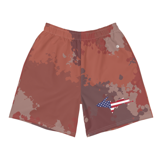 Michigan Upper Peninsula Athletic Shorts (w/ UP USA Flag) | Men's - Ore Dock Red