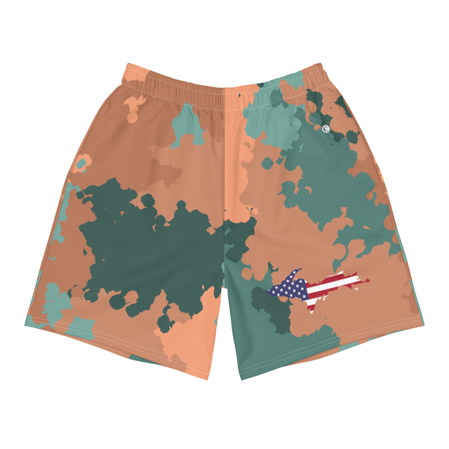 Michigan Upper Peninsula Athletic Shorts (w/ UP USA Flag) | Men's - Copper Country Camo